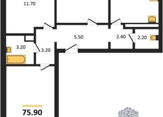 Продажа трехкомнатной квартиры, 75.9 м2, Вологда, улица Ильюшина, 13