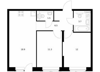 Продается двухкомнатная квартира, 54.2 м2, Обнинск, жилой комплекс Парковый Квартал, 5