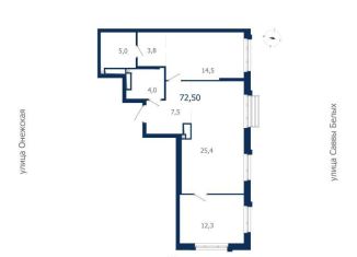 Продаю двухкомнатную квартиру, 72.5 м2, Екатеринбург, Онежская улица, Онежская улица