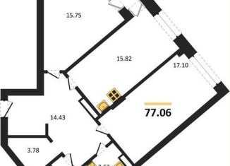 Продам 2-ком. квартиру, 77.1 м2, Воронеж, Коминтерновский район, Электросигнальная улица, 9Ак2