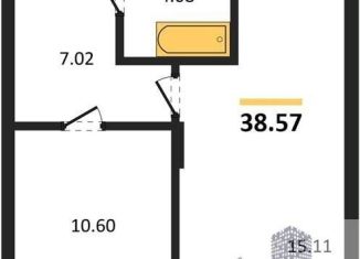 1-комнатная квартира на продажу, 38.6 м2, Воронеж, Коминтерновский район