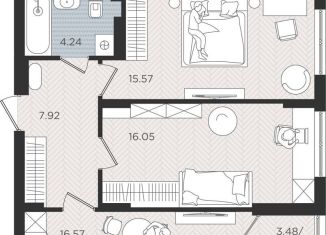 Продажа 2-комнатной квартиры, 62.1 м2, Калининградская область