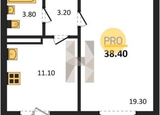 Продажа однокомнатной квартиры, 38.4 м2, село Ямное, улица Генерала Черткова, 2