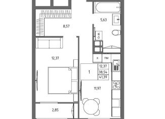 Продается 1-ком. квартира, 41.4 м2, Волгоград, Дзержинский район