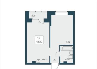 Продается 1-комнатная квартира, 42.3 м2, Новосибирск, метро Заельцовская