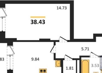 Однокомнатная квартира на продажу, 38.4 м2, Воронеж, Покровская улица, 19, Коминтерновский район