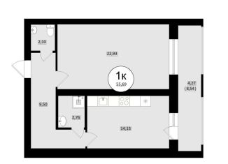 Продается 1-комнатная квартира, 55.7 м2, Самара, метро Российская