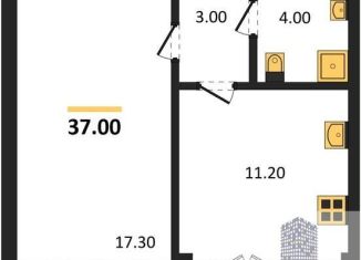 1-ком. квартира на продажу, 37 м2, Воронеж, Цимлянская улица, 10Г, Левобережный район