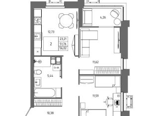 Продажа 2-комнатной квартиры, 56 м2, Волгоград