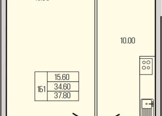 Продается 1-комнатная квартира, 37.8 м2, Ленинградская область