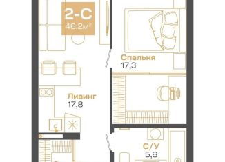 2-ком. квартира на продажу, 46.2 м2, Новосибирск, метро Студенческая, улица Мусы Джалиля, 17