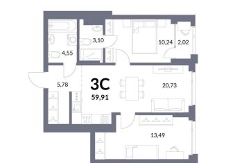 Продается 2-комнатная квартира, 57.9 м2, Новосибирск, метро Речной вокзал, Горская улица, 2/1