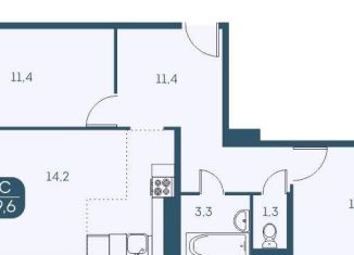 Продается двухкомнатная квартира, 59.6 м2, Новосибирск, метро Площадь Гарина-Михайловского, Междуреченская улица, 7/1