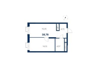 1-комнатная квартира на продажу, 38.8 м2, Екатеринбург, метро Ботаническая