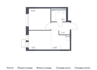 Продам однокомнатную квартиру, 34.4 м2, Химки, жилой комплекс Квартал Ивакино, к3