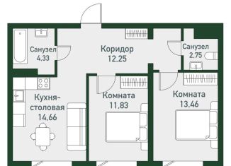 Продам 3-ком. квартиру, 59.3 м2, Челябинская область