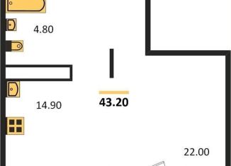 Продаю 1-комнатную квартиру, 43.2 м2, Воронеж, Центральный район, улица Шишкова, 140Б/17