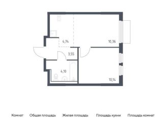 1-комнатная квартира на продажу, 32.9 м2, Московская область, микрорайон Пригород Лесное, к18