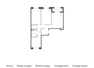 Продаю трехкомнатную квартиру, 86.7 м2, рабочий посёлок Заречье, жилой комплекс Заречье Парк, к3.1