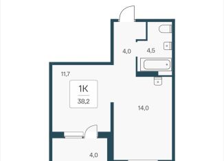 Продается однокомнатная квартира, 38.2 м2, посёлок Озёрный, Кедровая улица, 80/3