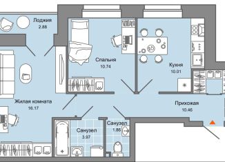 Продам двухкомнатную квартиру, 55 м2, Киров, Ленинский район, улица Дмитрия Козулева, 2к1