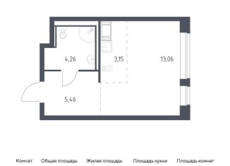 Квартира на продажу студия, 25.9 м2, Колпино