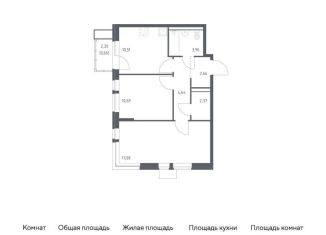 Продается 2-ком. квартира, 52.6 м2, Московская область