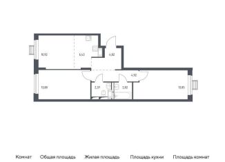 Продается 2-комнатная квартира, 59.9 м2, село Ям, жилой комплекс Прибрежный Парк, к6.2, ЖК Прибрежный Парк