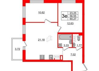 2-комнатная квартира на продажу, 60 м2, Санкт-Петербург, Приморский район, Белоостровская улица, 10к2