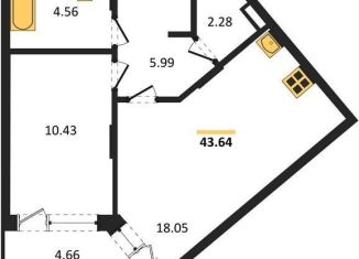 1-ком. квартира на продажу, 43.6 м2, Воронеж, Коминтерновский район