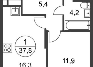 Продается 1-ком. квартира, 37.8 м2, Москва, деревня Рассказовка, 1