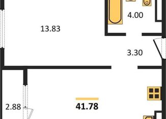 Продам 1-ком. квартиру, 41.8 м2, Новосибирск, метро Маршала Покрышкина