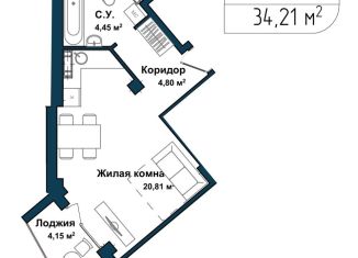 Продается однокомнатная квартира, 33.9 м2, Севастополь