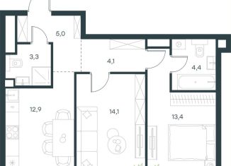 Продается 2-комнатная квартира, 57.2 м2, Москва, метро Мичуринский проспект