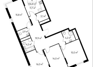 Продажа 4-комнатной квартиры, 106.8 м2, Москва, деревня Рассказовка, 1