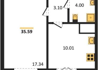 Продажа однокомнатной квартиры, 35.6 м2, Воронеж, Цимлянская улица, 10В