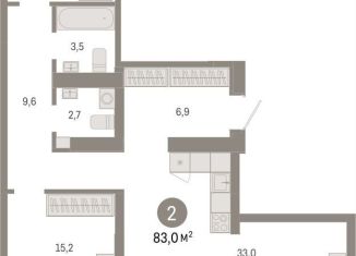 2-ком. квартира на продажу, 83 м2, Новосибирск, метро Студенческая