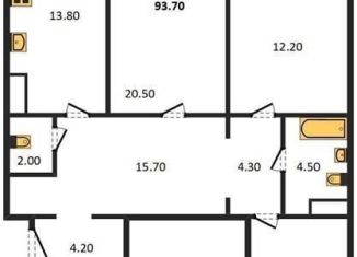 Продается 3-комнатная квартира, 93.7 м2, Воронеж, Железнодорожный район, улица Артамонова, 34Ж