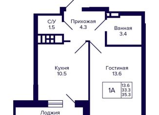 Продам 1-комнатную квартиру, 35.3 м2, Новосибирск, улица Коминтерна, 1с, метро Золотая Нива