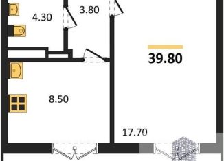 Продам 1-ком. квартиру, 39.8 м2, посёлок Отрадное, бульвар 70 лет Победы, 5