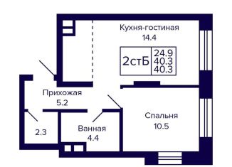 Продажа двухкомнатной квартиры, 40.3 м2, Новосибирск, метро Октябрьская, Красносельская улица