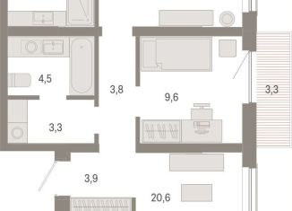 Продается 2-ком. квартира, 70.7 м2, Новосибирск