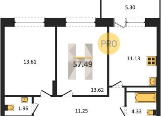 Продается 2-ком. квартира, 57.5 м2, Воронеж, Московский проспект, 66