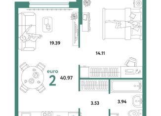 Продажа двухкомнатной квартиры, 41 м2, Тюмень, улица 50 лет Октября, 63к2