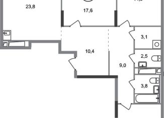 Продается 3-комнатная квартира, 98.9 м2, Москва, деревня Рассказовка, 2