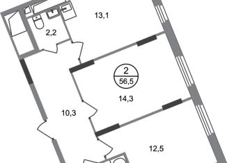 2-ком. квартира на продажу, 56.5 м2, деревня Рассказовка, деревня Рассказовка, 2