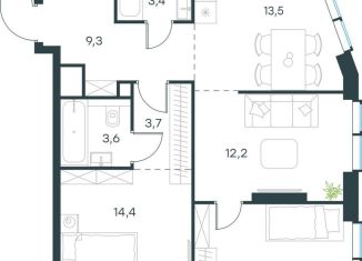 Продается 3-ком. квартира, 73.1 м2, Москва, жилой комплекс Левел Мичуринский, к11