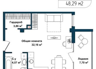 Продажа 1-ком. квартиры, 48.1 м2, Севастополь