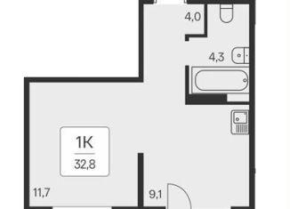 Продам 1-комнатную квартиру, 32.8 м2, Новосибирск, метро Заельцовская