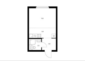 Продаю квартиру студию, 23.6 м2, Московская область